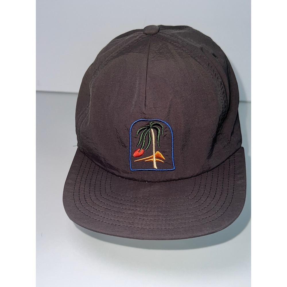 Katin USA Nylon Snapback Hat Brown Palm Tree Embroidered Surf Cap Adjustable